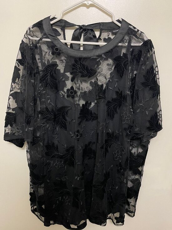 torrid Tops - Torrid Velvet Tulle Top (3X)